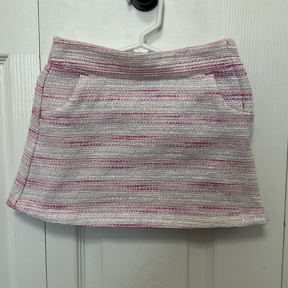 Janie & Jack-size 4. Pink Tweed lined skirt with adjustable waist.